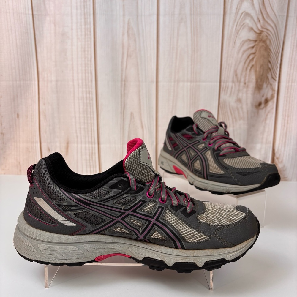 ASICS Womens Gel-Venture 6 Athletic Trail Leather Hiking Running Shoes Gray 11 - Picture 2 of 15
